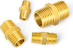 GASHER 8PCS Brass Pipe Fitting Hex Nipple Kit 1/8 inch 1/4 inch 3/8 inch 1/2 inch