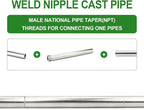TAISHER 1PCS 304 Stainless Steel Pipe Fittings, 3/4" NPT Male Threaded, 12" Length Weld Nipple Cast Pipe