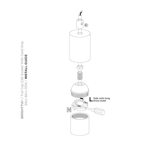 BRIGHTTIA E26 Light Bulb Socket with Cover & Cord Grip - Standard Screw-in Lamp Holder Socket Replacement for DIY Decorative Vintage Retro Industrial Edison Pendant Lighting - 2 Pack (Matte White)