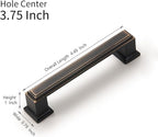 10 Pack 3.75 Inch(96mm) Hole Center Oil Rubbed Bronze Modern Cabinet Pulls Kitchen Cabinet Handles Kitchen Cabinet Hardware Timeless Drawer Pulls for Dresser Cupboard Wardrobe, ORB(3.75x10)