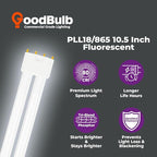 GoodBulb PLL18/865 | 18W 8.9" Twin Tube Compact Fluorescent Light Bulb | 4-pin 2G11 Base 6500K Full Spectrum 1050 Lumen | 36000 Hour Long Life Biax | Pack of 10