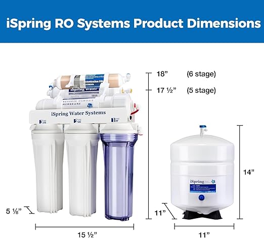 iSpring RCC7D 75 GPD Reverse Osmosis/Deionization Water Filter System, Removes TDS, Chlorine, Fluoride, Lead, and More, Fits Under Sink, 1 Year Warranty