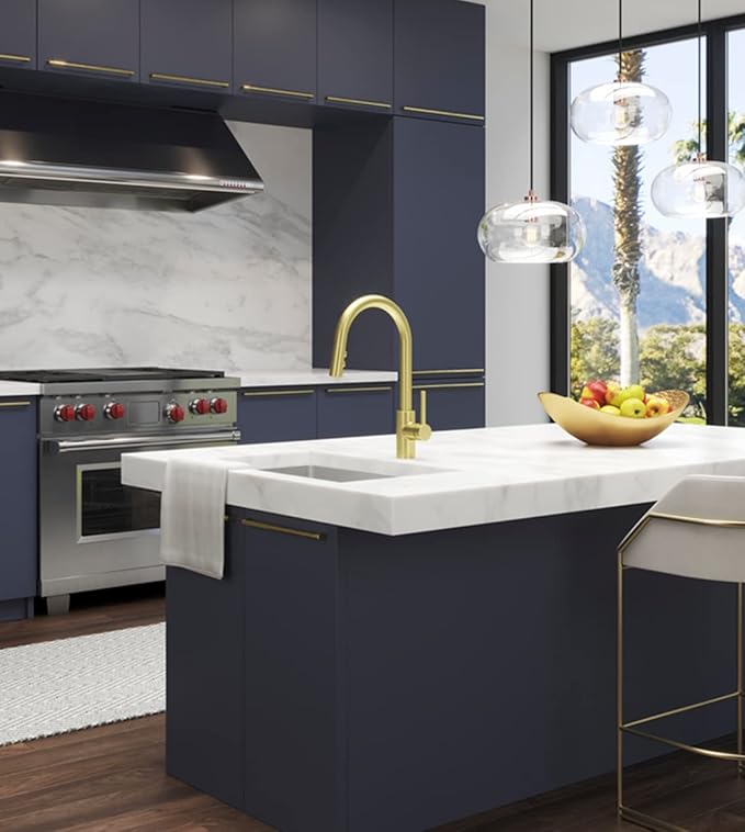 Pfister Stellen Kitchen Faucet with Pull Down Sprayer, Single Handle, High Arc, Brushed Gold Finish, LG529SABG