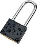 6-Pack Keyed Alike Locks, Black Covered Brass Keyed Padlock with Stainless Steel Long Shackle, 1-9/16 Inch Lock Body, Rustproof Locks for Gate Fence Hasp Cabinet Toolbox Gym or School Locker