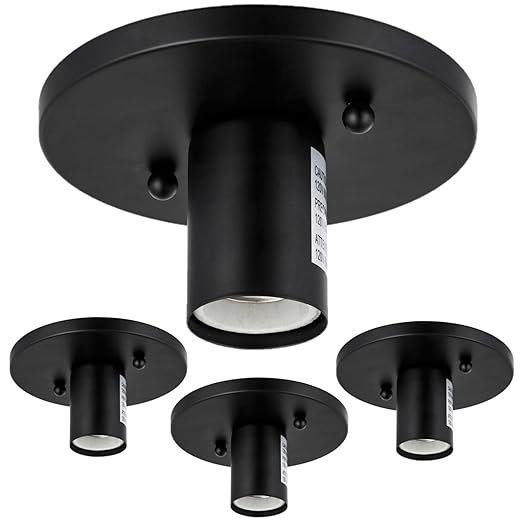 Diodesy- Lamp Socket E26 Medium Threaded Base Antique Style Light Socket Black Finish Electrical Lamp Holder for Residential Use 120V ETL Listed Pack of 4