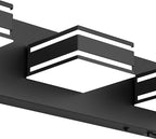 Ralbay 24inch Black Bathroom Vanity Lights with 5 Color Temperatures (3000K-6000K) Dimmable Modern Metal Acrylic LED Matte Black Bathroom Wall Lighting Fixtures (3-Light)