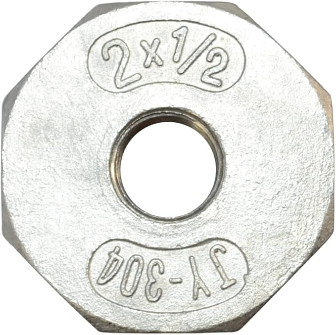 2" Male to 1/2" Female NPT Female Reducing/Reducer Bushing Pipe Fitting,Adapter,Stainless Steel SS 304 Hex Bushing (2" Male to 1/2" Female)