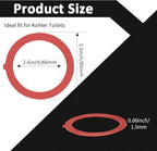 Flush Valve Seal for Kohler, Canister Flush Valve Toilet Tank Gasket Replacement Parts Compatible Kohler K-GP1059291 K-4436, Upgraded Silicone Material Toilet Repair Kit Inside Tank, 2Pcs