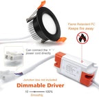 2 Inch LED Downlight, Recessed Lighting Dimmable Ceiling Light, 3W, 4000K Natural White, CRI80 with LED Driver(35W Halogen Equivalent), Black 1 Pack