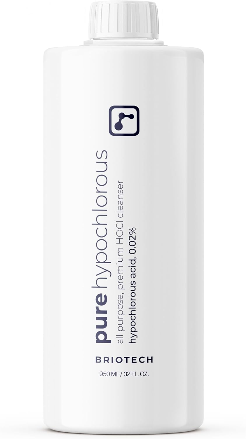 BRIOTECH Pure Hypochlorous Acid Cleanser, Original Premium HOCl Topical Solution, Multi-Purpose Cleaner, Family Approved & Pet Friendly, 32 fl oz Refill
