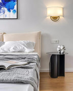 Industrial 2-Lights Wall Sconce Fixture with White Fabric Shade, Double Arm Wall Light Lamps Decor for Hallway Bedroom Living Room Bathroom Stairway