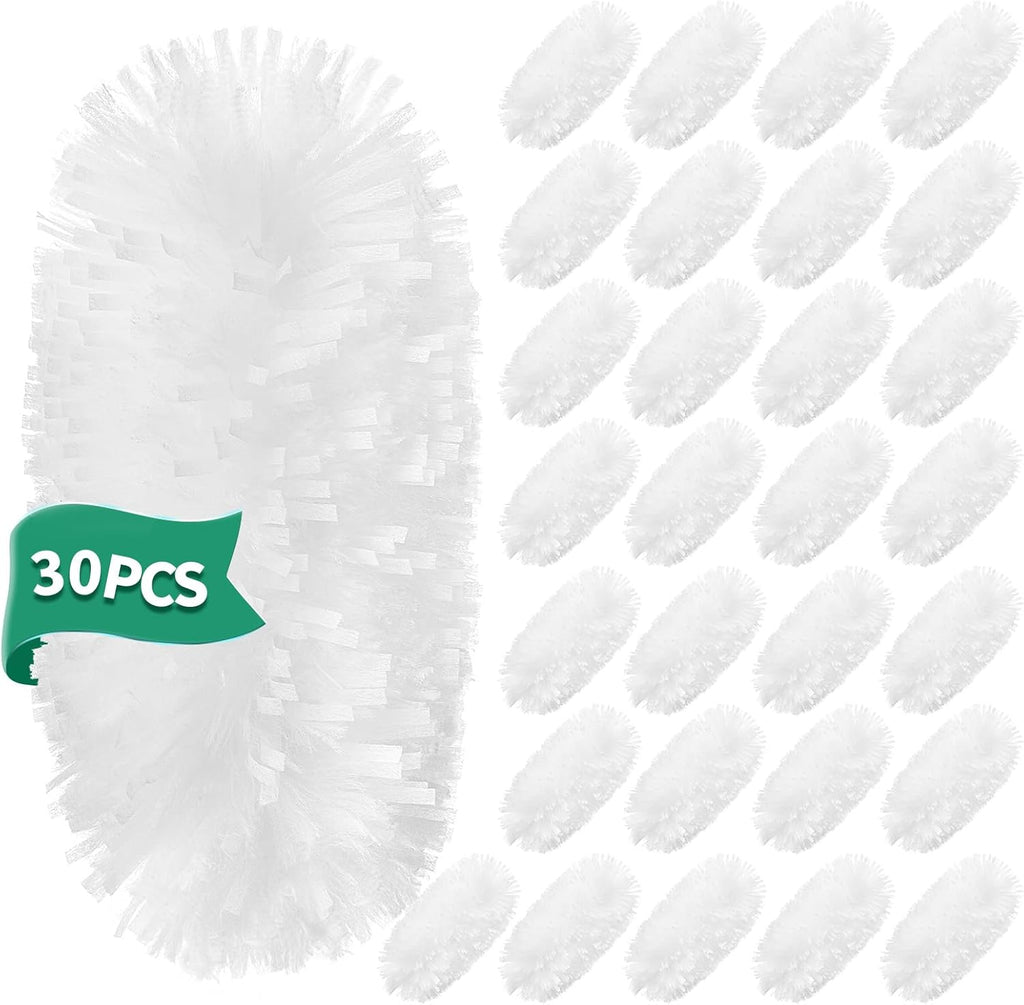 30 Count Electrostatic Duster Refills Compatible with Swiffer Duster, Multi-Surface Dusting Refills, Microfibre Feather Dusters for Cleaning, White Unscented