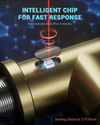 APPASO Gold Touchless Kitchen Faucet with Pull Down Sprayer, Waterfall Motion Sensor Kitchen Sink Faucet with SUS304 Stainless Steel Single Handle Hands-Free Brushed Gold