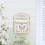 Mailbox Wall Mount Mailboxes for Outside Vintage Mail Boxes for House Outside Metal Drop Box Antique Style Nostalgic Charm Home Decorative Butterfly Pink