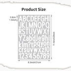 10 Sheets Vinyl Letter Number Stickers, Self-Adhesive Alphabet Stickers, Waterproof Mailbox Number Sticker Letters for Mailboxes,Door,Cars,Boats, Address Signs (White, 1.5 inch)