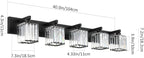 Aipsun Bathroom Vanity Light Black Light Fixtures 5 Light Crystal Vanity Light Modern Bathroom Lighting (Exclude Bulb)