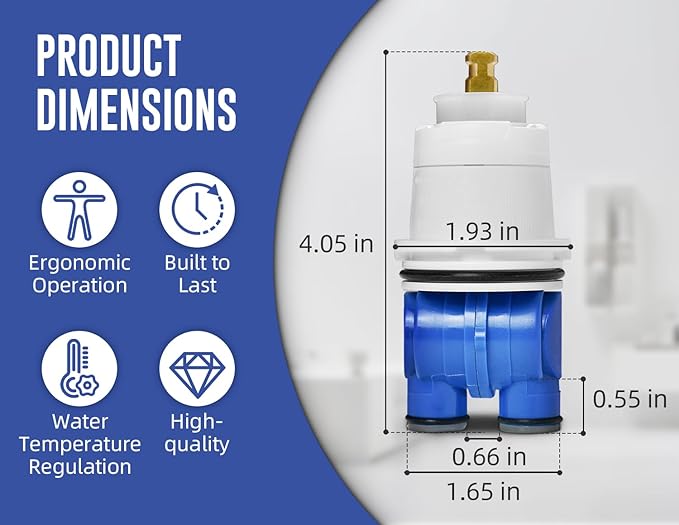 RP19804 Shower Cartridge Compatible with Delta 1300/1400 Series Single Handle Tub Bathtub Shower Faucet Replacement for Delta Monitor Cartridge Repair Plumbing Parts