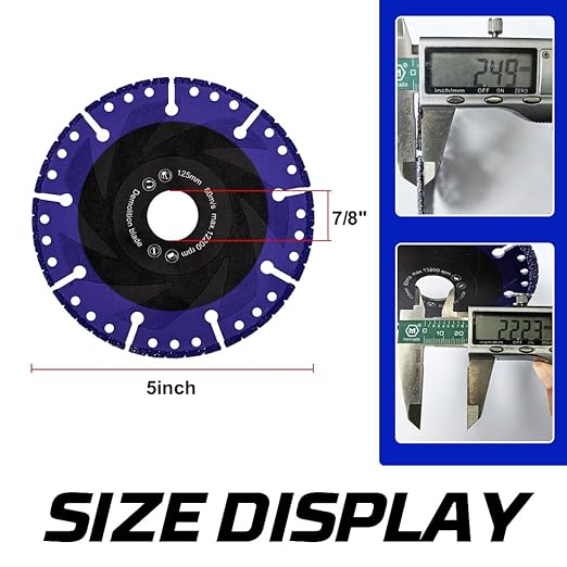 YIJING 5" Diamond Metal Cutting Wheel for Rebar Sheet Metal Angle Iron Stainless Steel