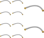 10 Pack Foskan 24-Inch Flexible Water Heater Connector Hose,with 1/2" Push-Fit x 3/4" FIP,Compatible with Copper, PEX, CPVC, and PE-RT Pipes for Water and Heating Use（24" Length）
