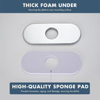 6 Inch Faucet Deck Plate for Bathroom Sink - Universal Fit for 1 Hole or 3 Hole 4 Inch Centerset Basins - Escutcheon Faucet Plate - Stainless Steel Faucet Hole Cover(Chrome)