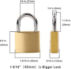 SEPOX® 36 Pcs Pack Solid Brass Padlock with Same Keys 48 Pcs, Heavy Duty & Compact Waterproof Body 40mm 1-9/16",Small Lock & Key with Big Handle, Keyed Alike for School Gym Locker, Hasp, Tool Box