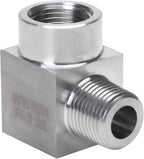 90 Degree Street Elbow - 3/8" NPT Male to 3/8" NPT Female Stainless Steel 304 Heavy Duty Forged Square Barstock Street Elbow Adapter Pipe Fitting (pack of 5)