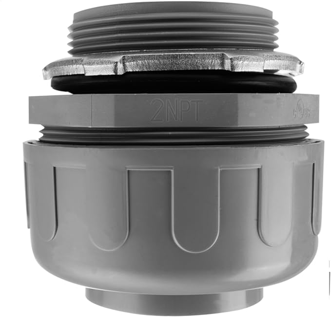 2Pack 2 Inch Liquid Tight Connector PVC Electrical Conduit Fittings Straight 180 Degree Flexible Conduit Connector for Home Kitchen Bathroom Tube Tool Supplies,UL Listed(2Pcs)