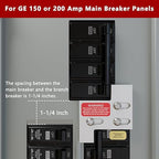 Generator Interlock kit Compatible with General Electric GE 150/200 Amp Panels, Professional Interlock kit, 1 1/4" Distance Between Main and Branch Circuit Breakers(GE-200A)