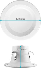 LUXRITE 4 Inch LED Recessed Can Lights, 10W=60W, CCT Color Selectable 2700K | 3000K | 3500K | 4000K | 5000K, Dimmable Retrofit Downlights, 750 Lumens, Energy Star, Wet Rated, Baffle Trim (16 Pack)