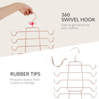 ZEDODIER 3 Pack Tank Top Hanger, Space Saving Bra Hangers, Non-Slip Hanging Sport Bras Holder, Closet Organizers and Storage for Camisoles Tank Tops Bras Ties Swimsuits Strappy Dress, Rose Gold