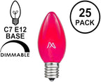 Novelty Lights 500 Case C7 Outdoor Christmas Replacement Bulbs, Pink, C7/E12 Candelabra Base, 5 Watt, 500 Bulbs