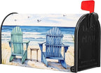 Summer Beach Life Nautical Coastal Theme Mailbox Covers - Magnetic, Standard Size 25.5x21 Inch, Blue Ocean Seagull Waterproof Wraps for Post Letter Boxes, Garden Yard Outdoor Decor