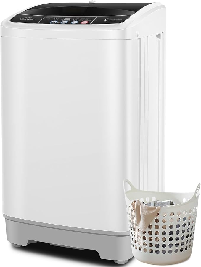 Nictemaw Portable Washing Machine 17.8Lbs Large Capacity 2.4 Cu.ft Portable Washer Machine with 10 Programs and 8 Water Levels Selections Mini Washing Machine for Apartment, Home, Dorms, Rv