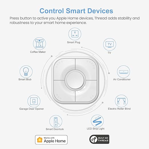 Onvis Smart Button, 5-Keys Smart Switch, Scene Controller, Compatible with Apple HomeKit, Automatically Trigger Accessories & Scenes-Thread (iOS 17.4 or Later is Required)