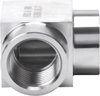 90 Degree Street Elbow - 1/2" NPT Female to 1/2" NPT Female Stainless Steel 304 Heavy Duty Forged Square Barstock Street Elbow Adapter Pipe Fitting (pack of 5)