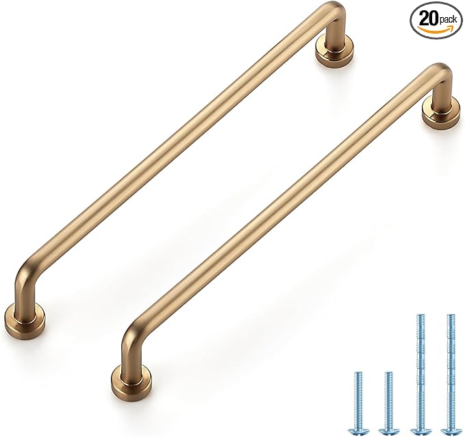 JOY DECOR Cabinet Pulls – 6-1/4 Inch Hole Center, Champagne Bronze, 20 Pack, Zinc Alloy Cabinet Handles for Drawers & Cupboard – Vintage Style Hardware for Kitchen, Bathroom, Dresser