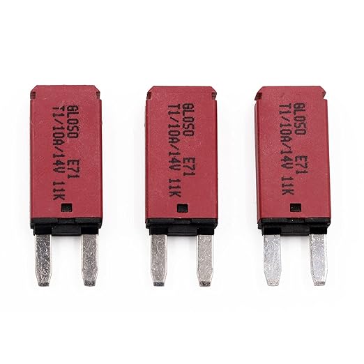 E71 Auto-Resettable Blade Fuse - Low Profile ATM Mini 10A, UL Certified (3-Pack)