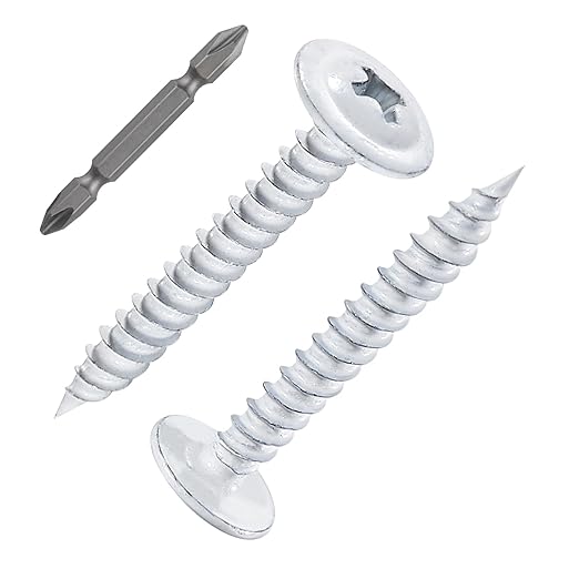 Wensilon(250 pcs)#8×1" Phillips Truss Head Wood Screws White Iron Quick Metal Self Tapping