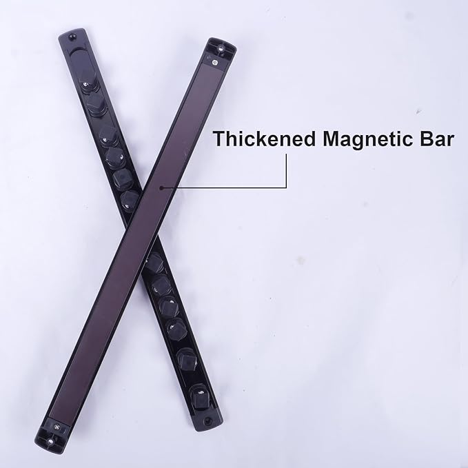 Magnetic Socket Holder Organizer Set:3/8-Inch Drive Socket Trays Socket, 360° Swivel 14 Clips Socket Holder Kit, For Automotive Mechanic Garage (Black)