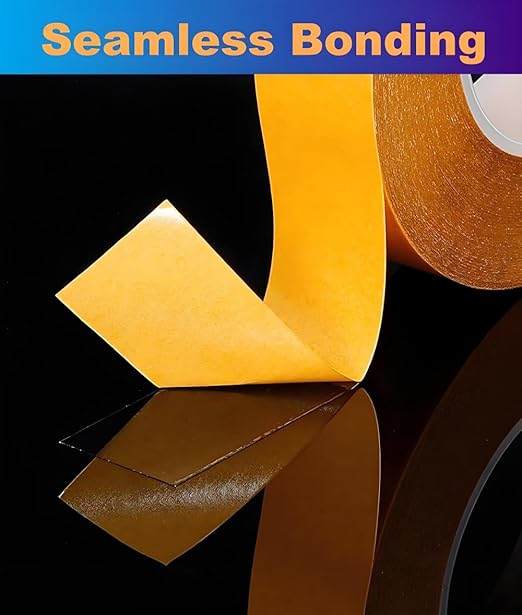 Super Thin Double Sided Adhesive Tape 1Inch x 66Feet Transparent Sticky Tape for Making DIY Crafts, Paste Photo, Scrapbook, Gift Wrap, Rug Fixed, Woodworker, Fashion Clothing, Wall Decor, Cat Training