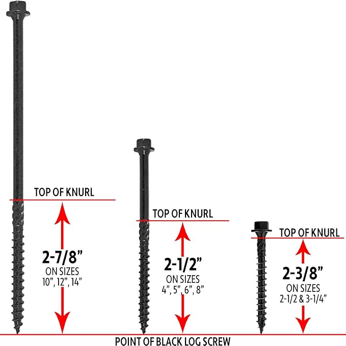 Jake Sales #14 X 6 Heavy Duty Black Timber/Log/Landscaping Wood Screws - Exterior Coated Heavy Duty Screws. 10 x 50 Count Boxes - 500 Screws