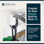 StoreYourBoard 2-Pack Heavy Duty Wall Shelves 1ft x 4ft – Wall-Mounted Garage Storage Shelving and Organization for Sheds, Closets, or Utility Rooms – Holds 200 lbs - Hammered Gray