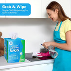 GLIMGLINT Microfiber Cleaning Cloth, 100 Pack Shop Towels, Lint-Free, Ultra Absorbent Reusable or Disposable Microfiber Cloths for Kitchen, Car, Cleaning Rags, 11" x 9", White