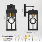 ALVIME Dusk to Dawn Outdoor Wall Light Fixtures, Exterior Light Fixture, Outdoor Wall Sconce, Porch Outside Lights for House, Entryway, Front Door, Backyard, Garage, E26 Base&High Strength Clear Glass