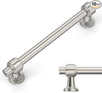 Amerdeco 10 Pack Brushed Satin Nickel Cabinet Pulls 5 Inch(128mm) Hole Center Drawer Pulls Cabinet Hardware Kitchen Cabinet Handles for Bathroom Dresser Pulls ZH0069