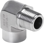 90 Degree Street Elbow - 1/2" NPT Male to 1/2" NPT Female Stainless Steel 304 Heavy Duty Forged Barstock Street Elbow Adapter Pipe Fitting (pack of 5)