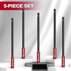 5PCS 6inch Strong Magnetic Drill Bit Extension Holder For Impact Driver,1/4" Hex Shank S2 Steel Magnetic Screwdriver Extension,Straight Without Bending Drill Bit Extender
