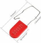 50PCS Plastic Padlock Security Seals Metal Wire Padlocks Electric Meter Seal Disposable Anti-Tamper Lock Numbered Anti Tamper Tag Hasps Red