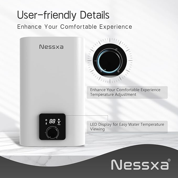 8 Gallon Electric Mini Tank Water Heater, 110V 1500W Point of Use On Demand Under Sink Instant Hot Water Heater for Home Kichen Bathroom