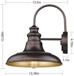 Dusk to Dawn Sensor Outdoor Barn Light Fixture Outdoor Wall Sconce Farmhouse Wall Mount Lights Exterior Gooseneck Light Fixture Bronze Finish Industrial Wall Lantern for Porch, Entryways, 4 Pack